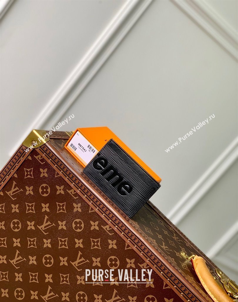 Supreme x Louis Vuitton Card Holder Wallet in Epi Leather Black 2024 M64543 (KI-240626008)