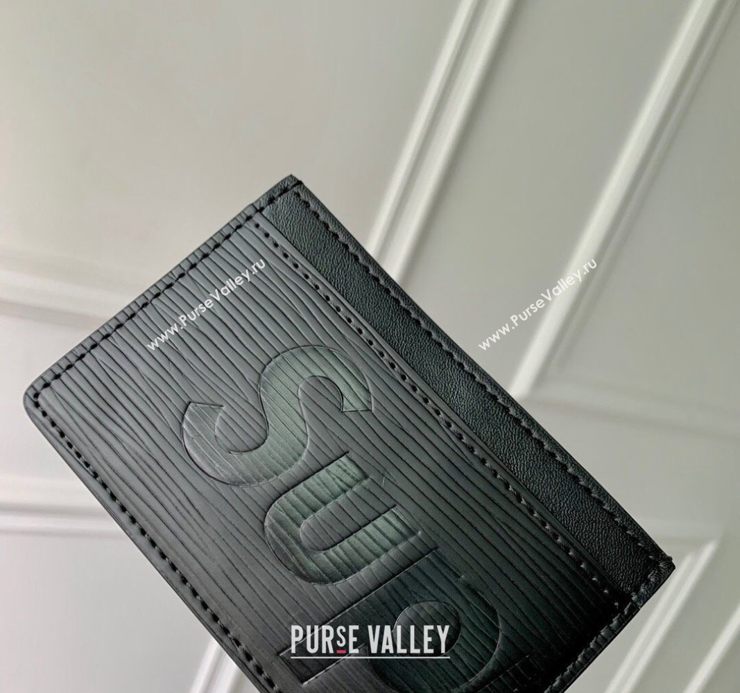 Supreme x Louis Vuitton Card Holder Wallet in Epi Leather Black 2024 M64543 (KI-240626008)