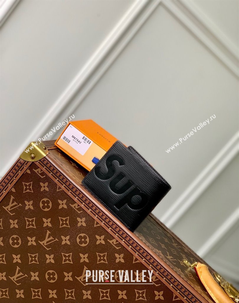 Supreme x Louis Vuitton Multiple Wallet in Epi Leather Black 2024 M64542 (KI-240626010)