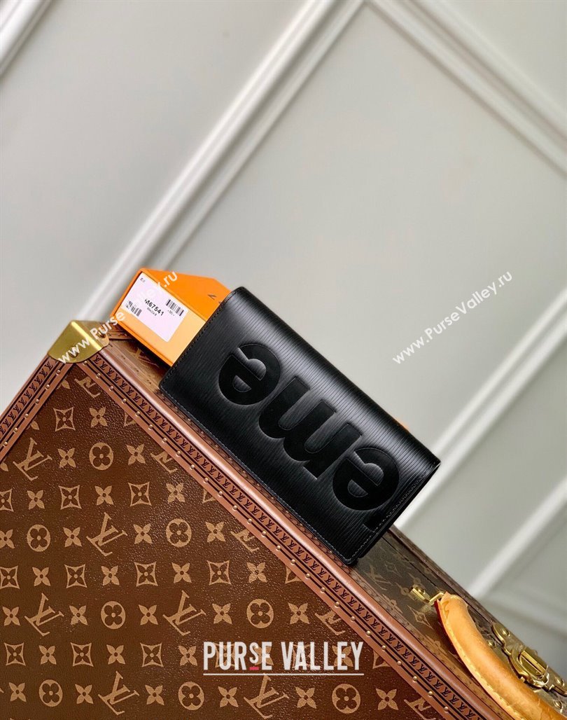 Supreme x Louis Vuitton Brazza Wallet in Epi Leather Black 2024 M64541 (KI-240626012)