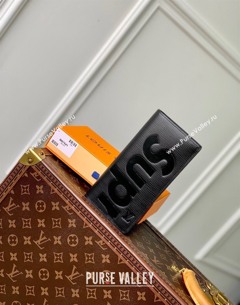 Supreme x Louis Vuitton Brazza Wallet in Epi Leather Black 2024 M64541 (KI-240626012)