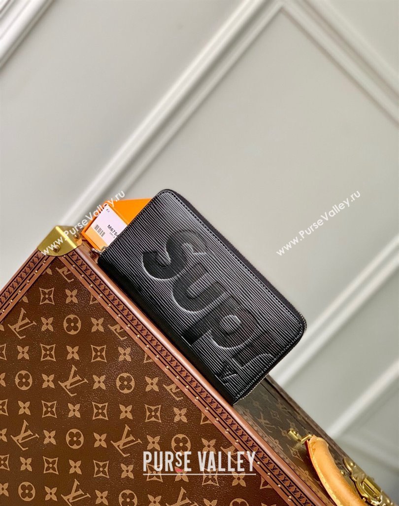 Supreme x Louis Vuitton Zippy Wallet in Epi Leather Black 2024 M64548 (KI-240626014)