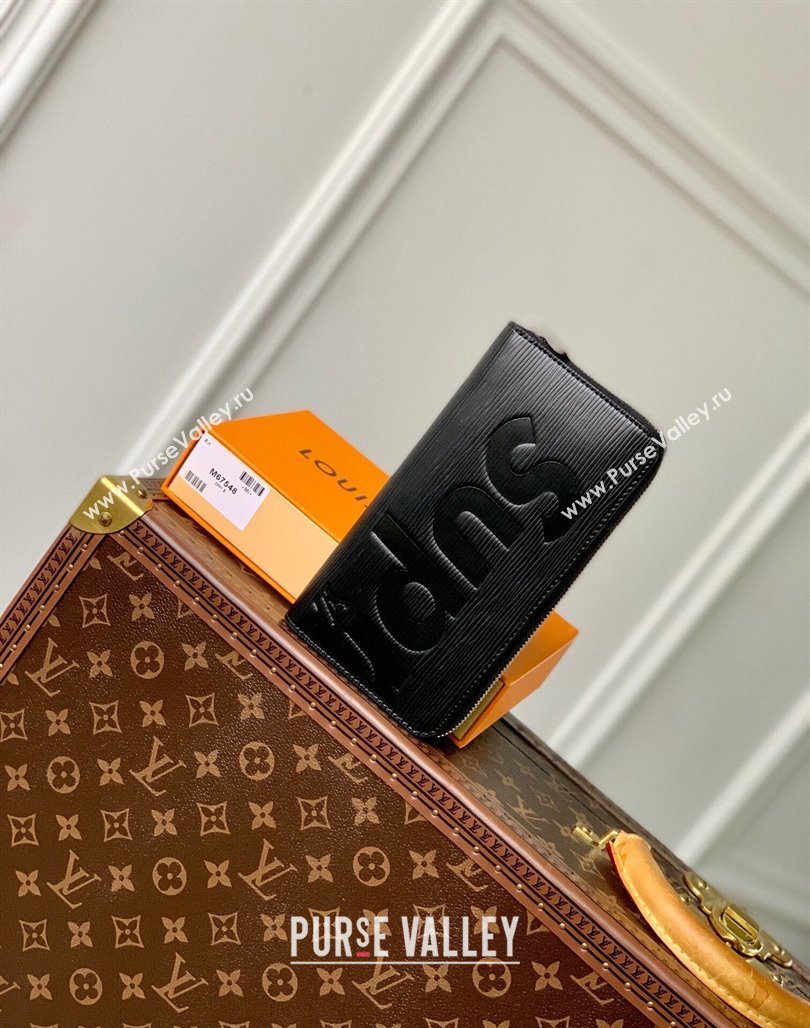 Supreme x Louis Vuitton Zippy Wallet in Epi Leather Black 2024 M64548 (KI-240626014)