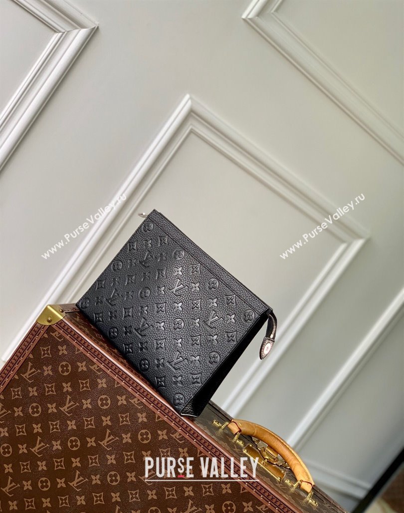 Louis Vuitton Pochette Voyage MM Pouch in Monogram Leather Black 2024 M61692 (KI-240626015)