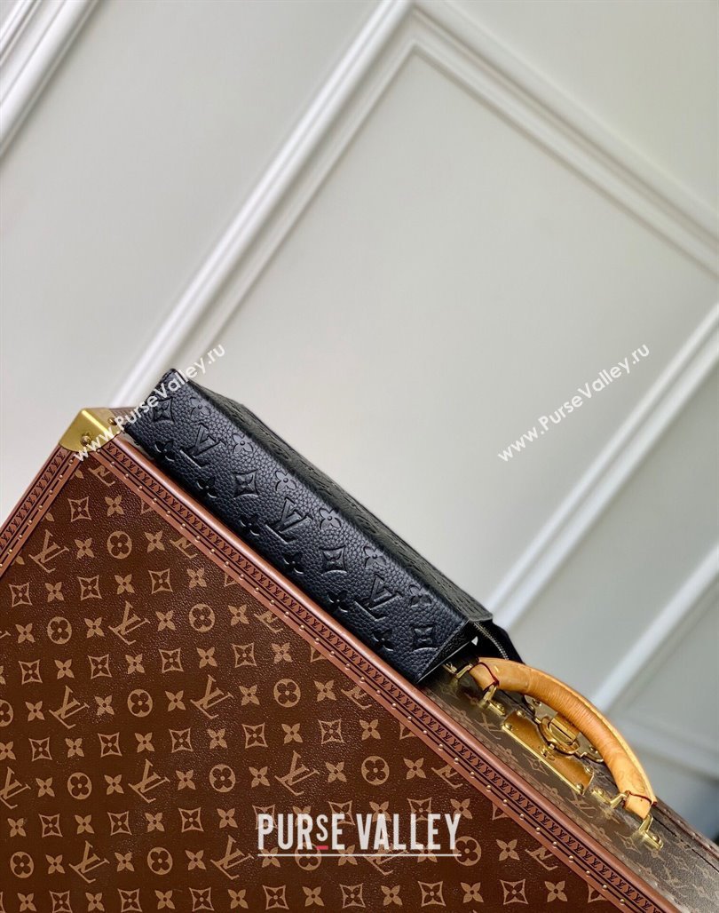 Louis Vuitton Pochette Voyage MM Pouch in Monogram Leather Black 2024 M61692 (KI-240626015)