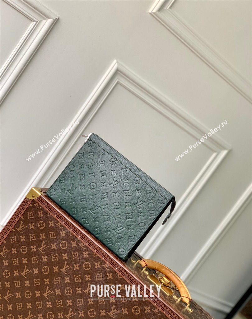 Louis Vuitton Pochette Voyage MM Pouch in Monogram Leather Green 2024 M61692 (KI-240626016)