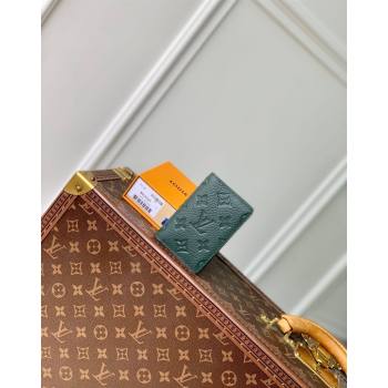 Louis Vuitton Pocket Organizer Wallet in Monogram Leather Green 2024 M83067 (KI-240626023)