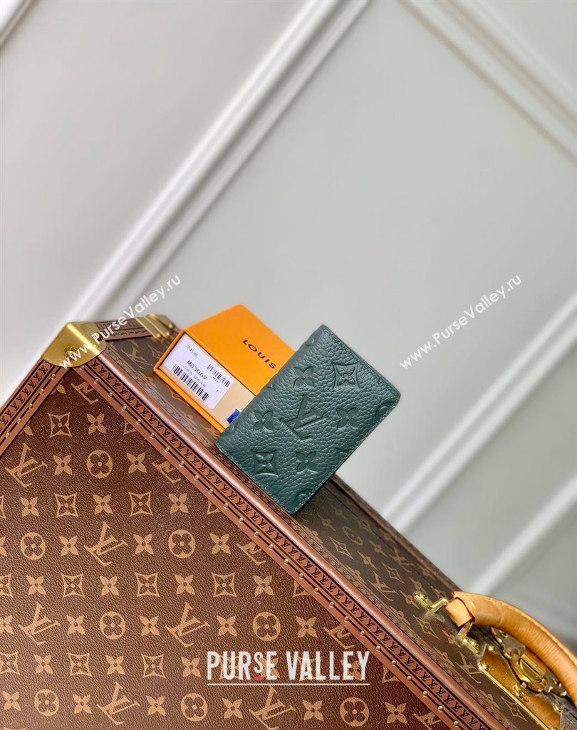 Louis Vuitton Pocket Organizer Wallet in Monogram Leather Green 2024 M83067 (KI-240626023)