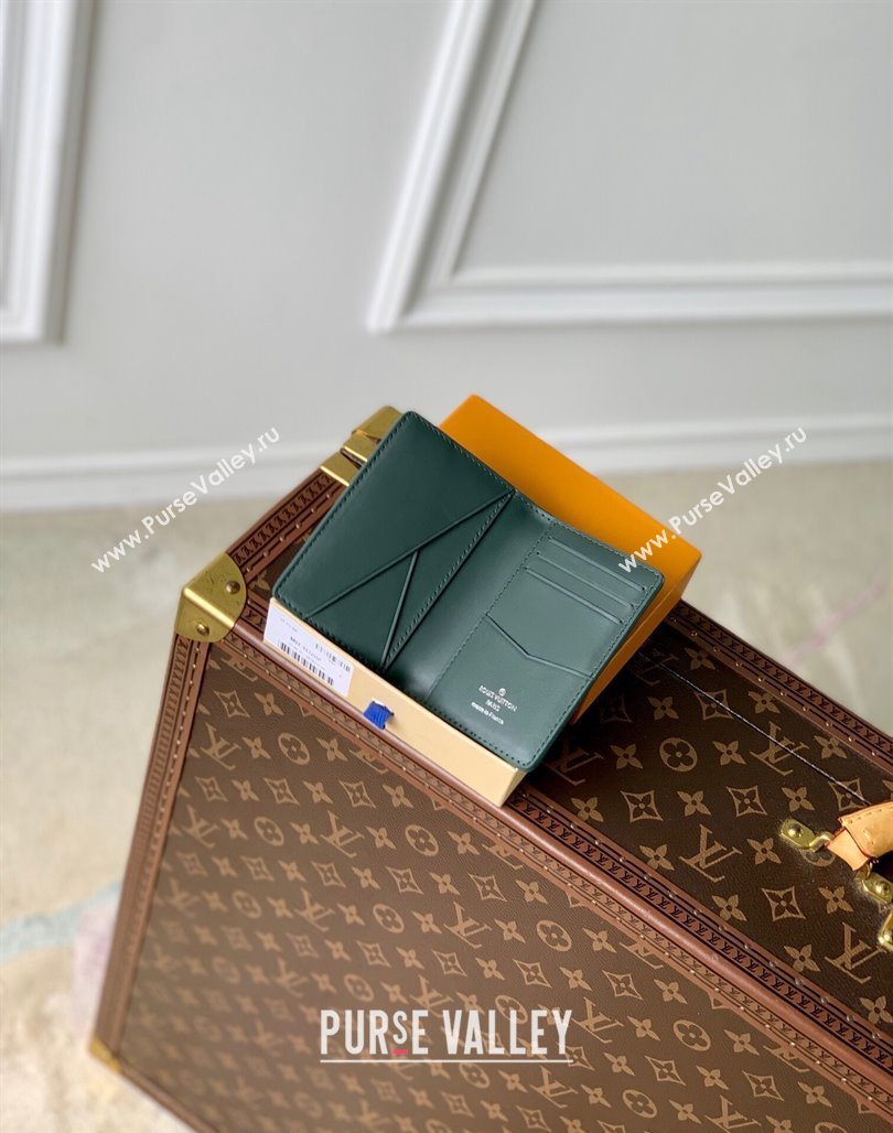 Louis Vuitton Pocket Organizer Wallet in Monogram Leather Green 2024 M83067 (KI-240626023)