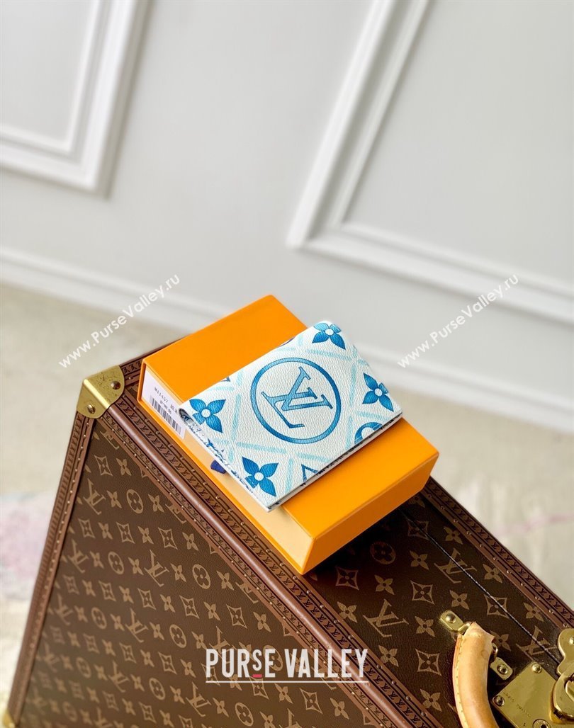 Louis Vuitton Passport Cover in Monogram Tiles Canvas M11457 Lagoon Blue 2024 (KI-240625072)