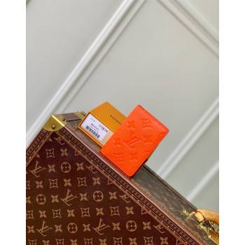 Louis Vuitton Pocket Organizer Wallet in Monogram Leather Orange 2024 M83069 (KI-240626024)