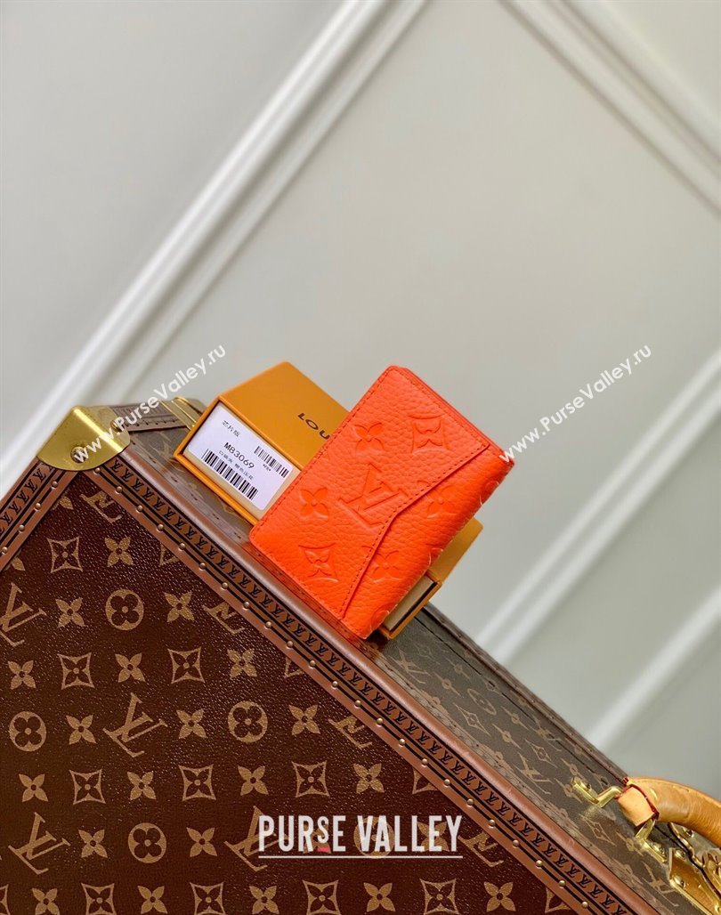 Louis Vuitton Pocket Organizer Wallet in Monogram Leather Orange 2024 M83069 (KI-240626024)