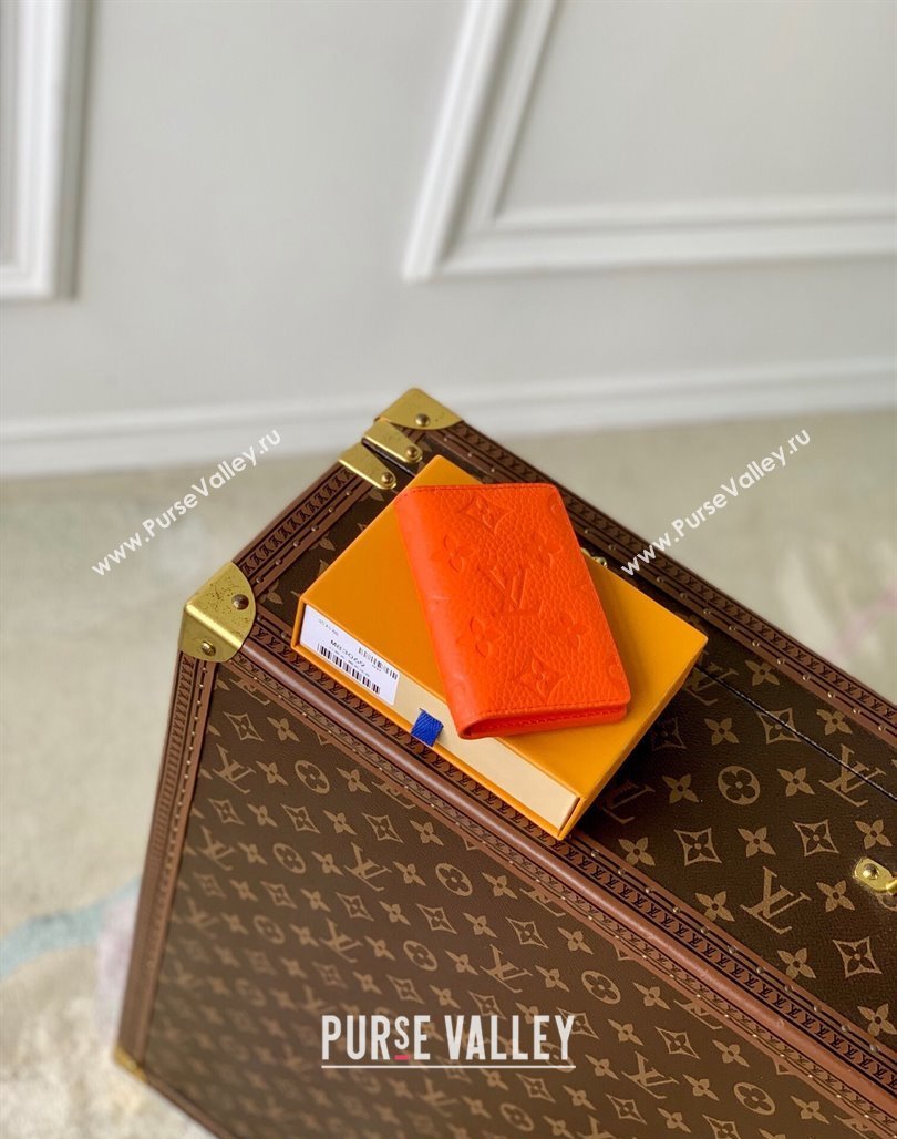 Louis Vuitton Pocket Organizer Wallet in Monogram Leather Orange 2024 M83069 (KI-240626024)