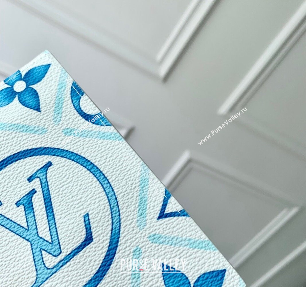 Louis Vuitton Passport Cover in Monogram Tiles Canvas M11457 Lagoon Blue 2024 (KI-240625072)