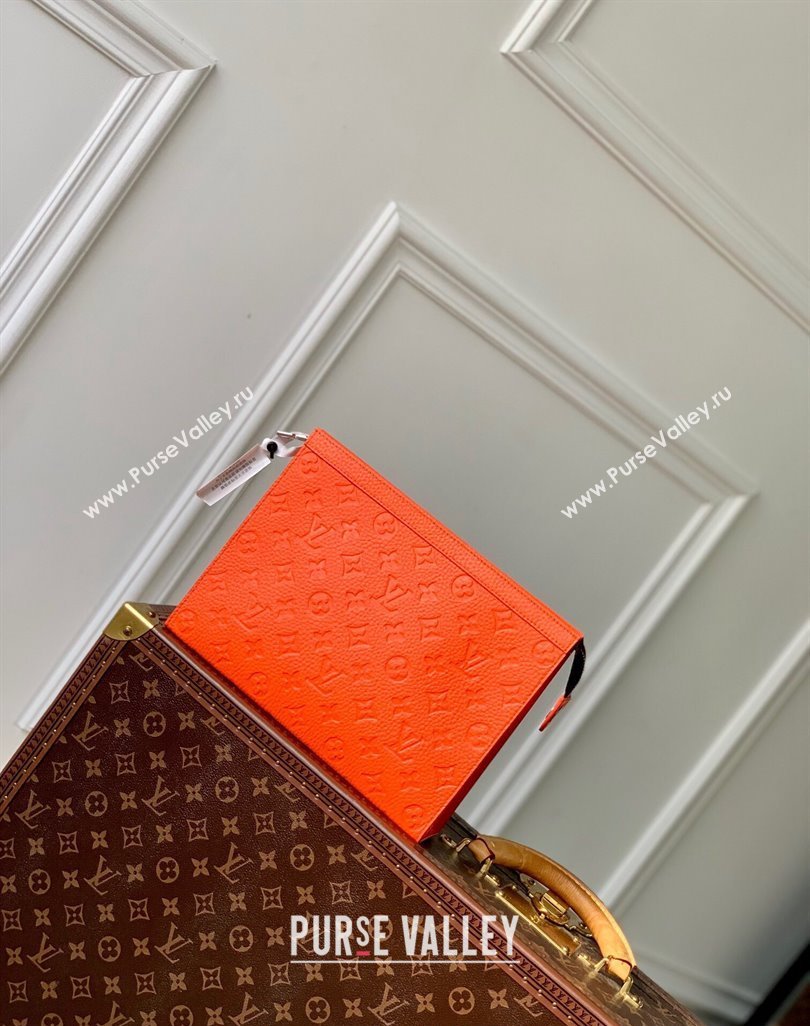 Louis Vuitton Pochette Voyage MM Pouch in Monogram Leather Orange 2024 M61692 (KI-240626017)