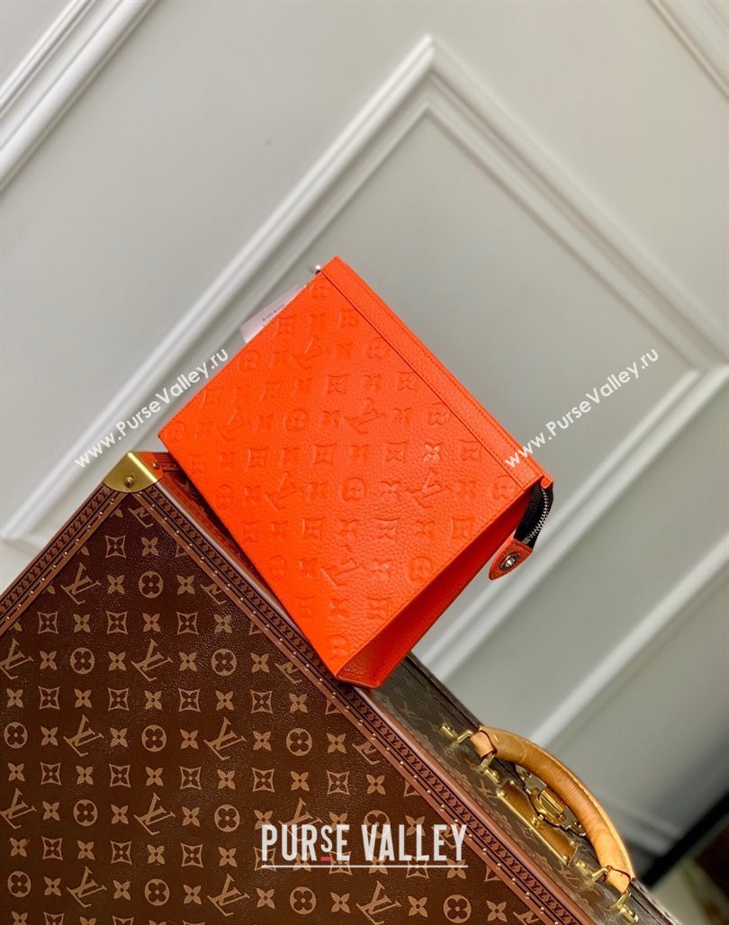 Louis Vuitton Pochette Voyage MM Pouch in Monogram Leather Orange 2024 M61692 (KI-240626017)