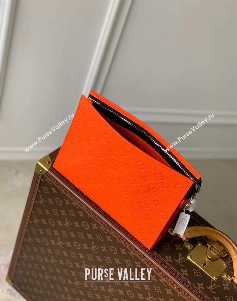 Louis Vuitton Pochette Voyage MM Pouch in Monogram Leather Orange 2024 M61692 (KI-240626017)