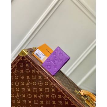 Louis Vuitton Pocket Organizer Wallet in Monogram Leather Purple 2024 M83069 (KI-240626025)