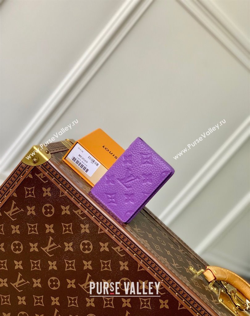 Louis Vuitton Pocket Organizer Wallet in Monogram Leather Purple 2024 M83069 (KI-240626025)