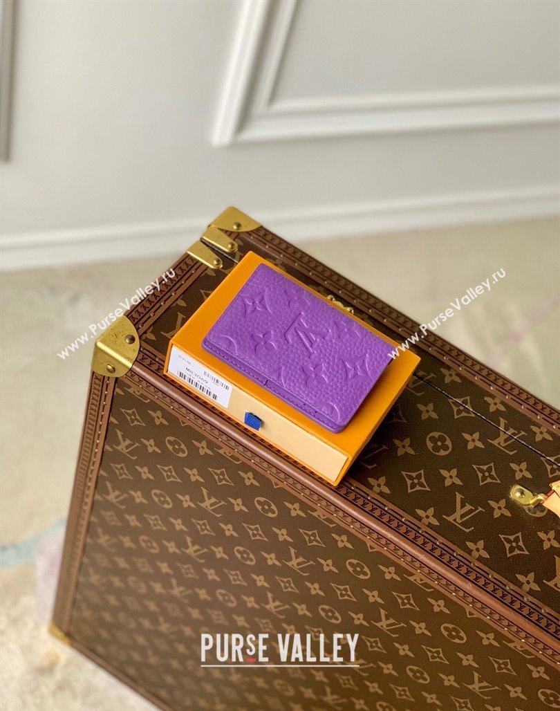 Louis Vuitton Pocket Organizer Wallet in Monogram Leather Purple 2024 M83069 (KI-240626025)