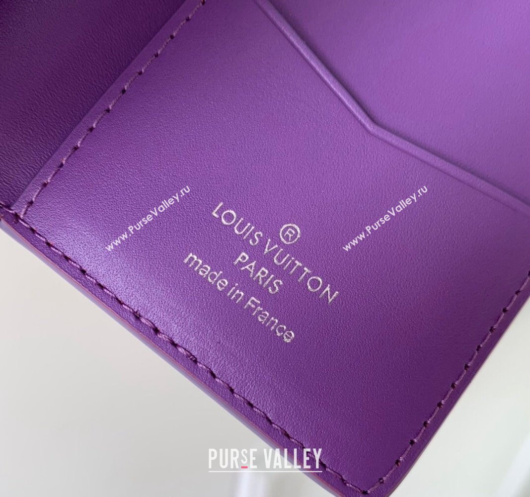 Louis Vuitton Pocket Organizer Wallet in Monogram Leather Purple 2024 M83069 (KI-240626025)