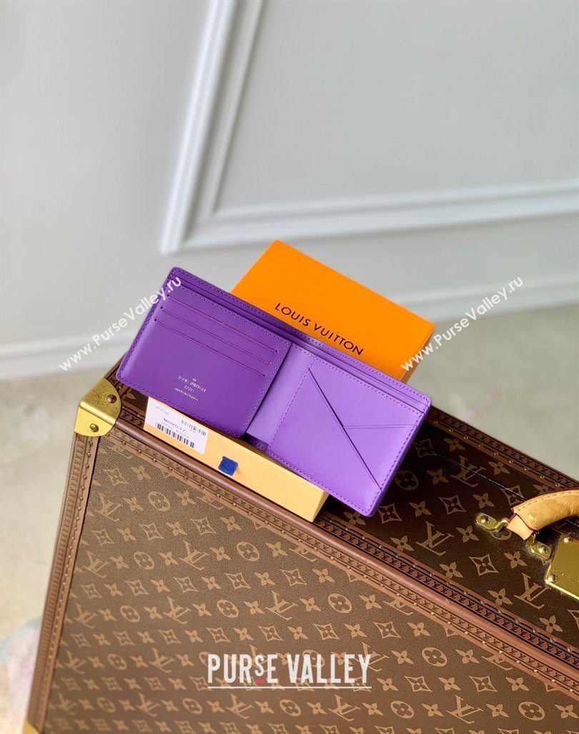 Louis Vuitton Multiple Wallet in Monogram Leather Purple 2024 M83056 (KI-240626032)