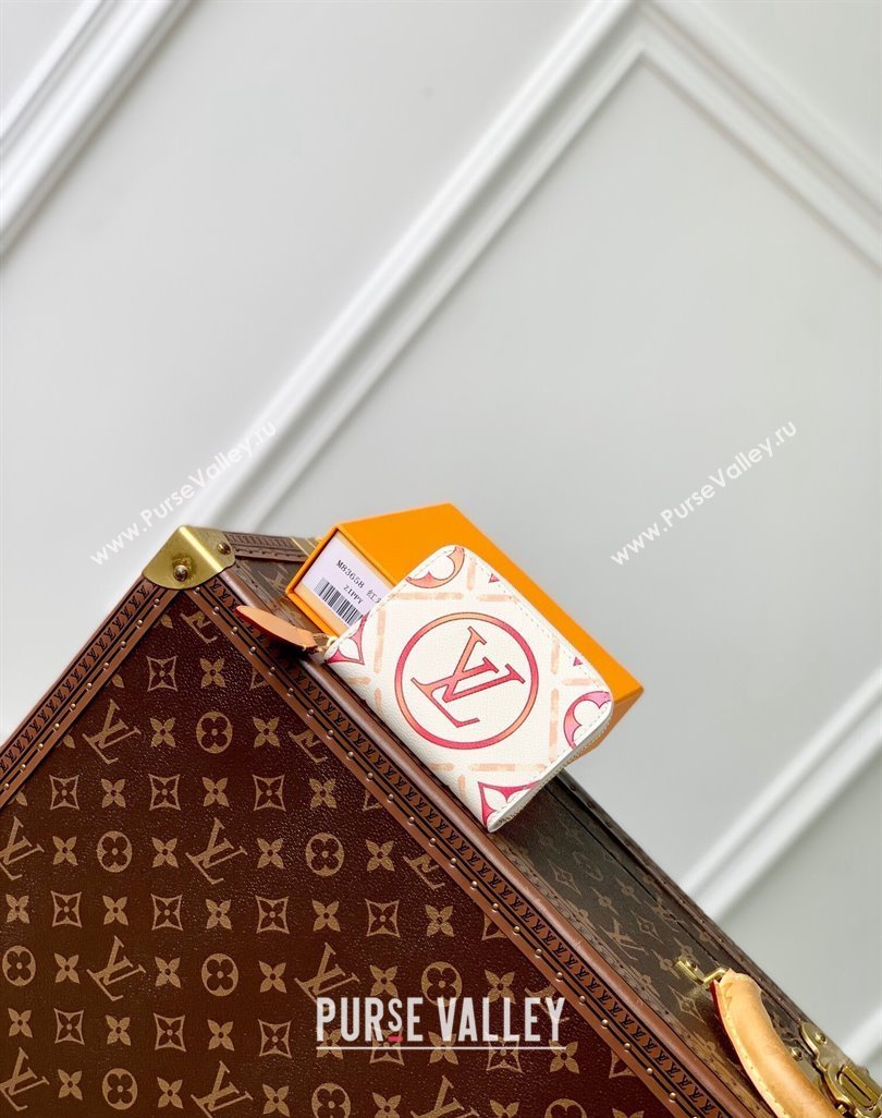 Louis Vuitton Zippy Coin Purse Wallet in Monogram Tiles Canvas M83658 Coral Pink 2024 (KI-240625073)