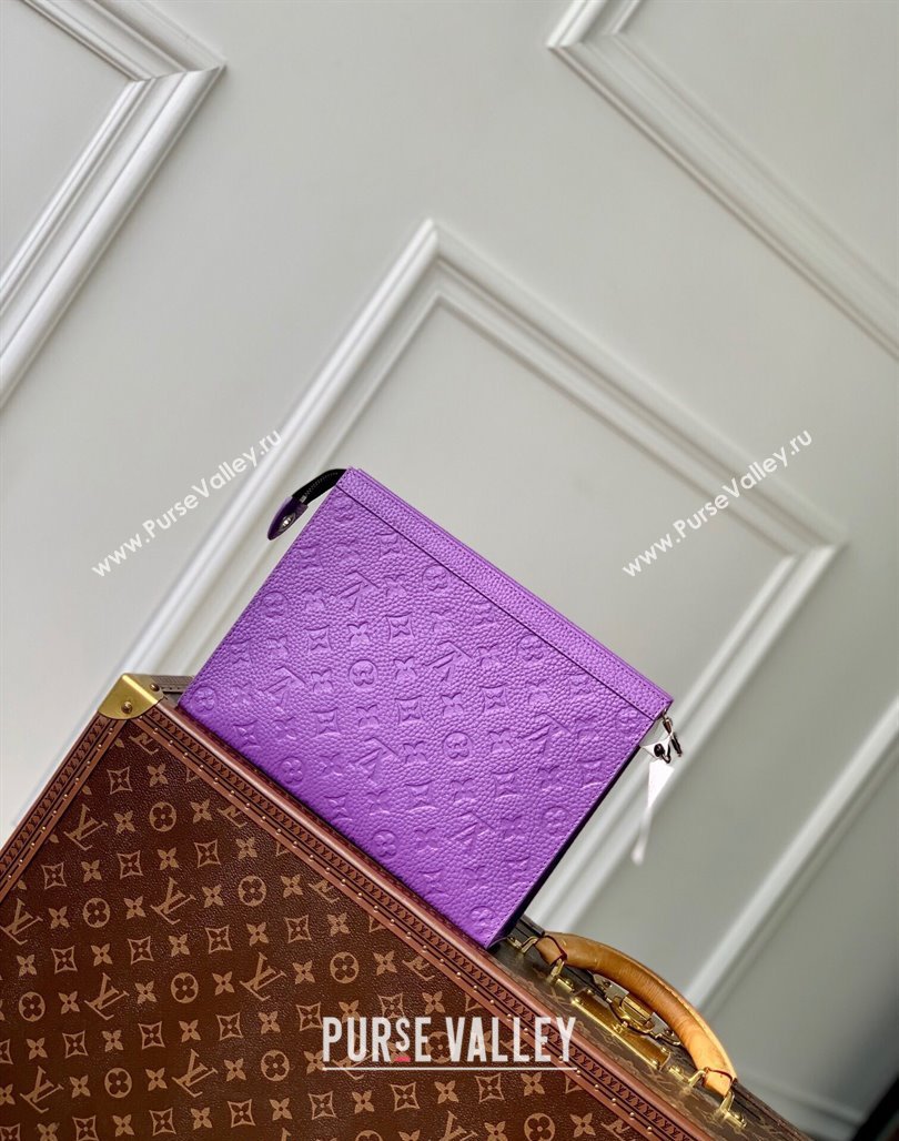 Louis Vuitton Pochette Voyage MM Pouch in Monogram Leather Purple 2024 M61692 (KI-240626018)