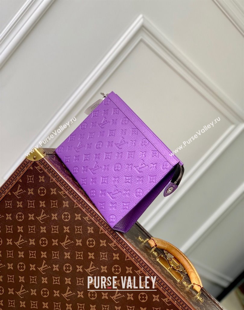 Louis Vuitton Pochette Voyage MM Pouch in Monogram Leather Purple 2024 M61692 (KI-240626018)