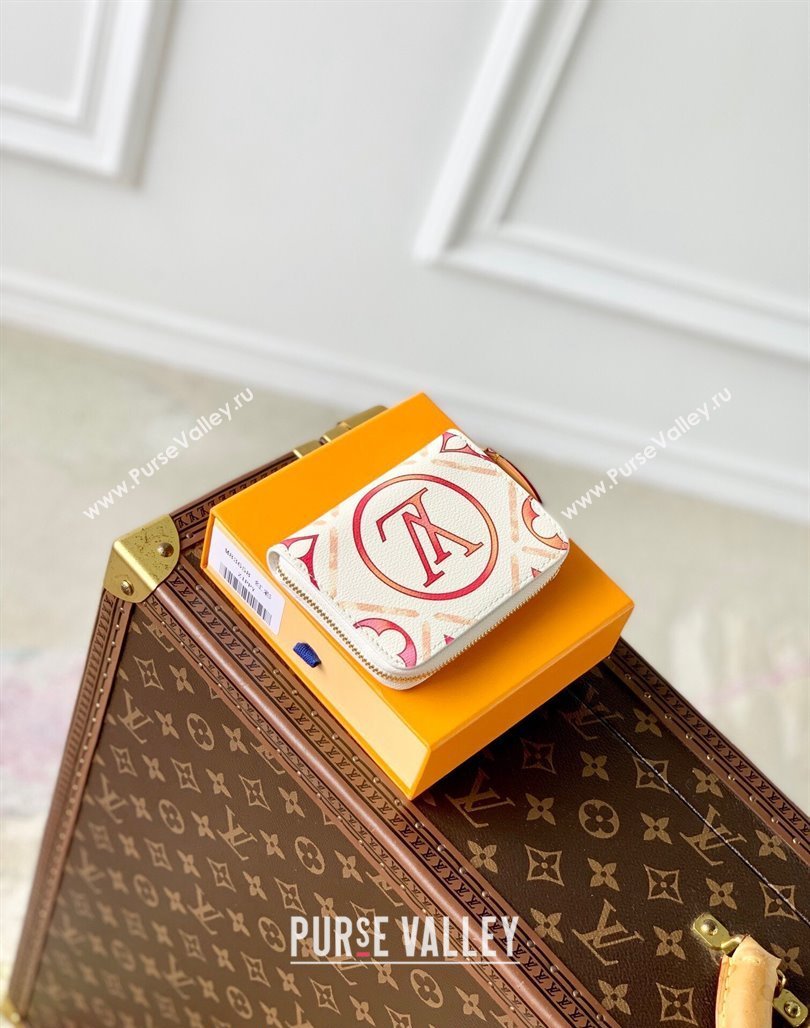 Louis Vuitton Zippy Coin Purse Wallet in Monogram Tiles Canvas M83658 Coral Pink 2024 (KI-240625073)