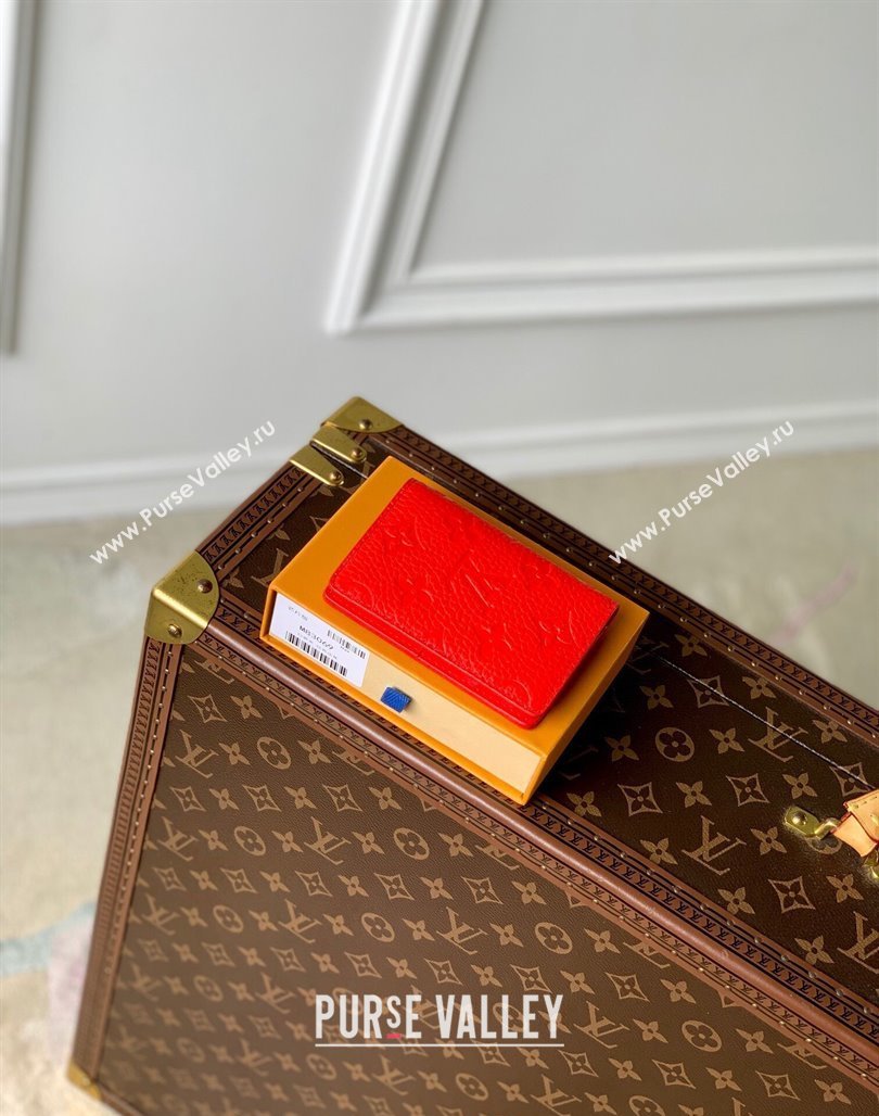 Louis Vuitton Pocket Organizer Wallet in Monogram Leather Red 2024 M83069 (KI-240626026)