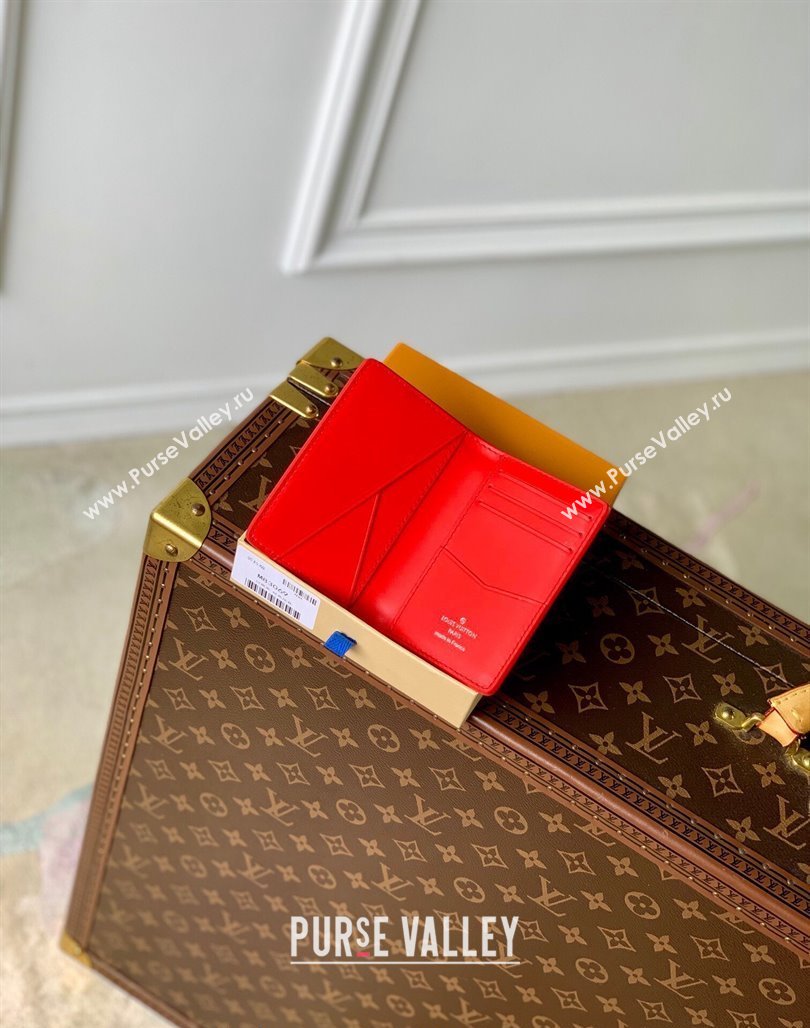 Louis Vuitton Pocket Organizer Wallet in Monogram Leather Red 2024 M83069 (KI-240626026)