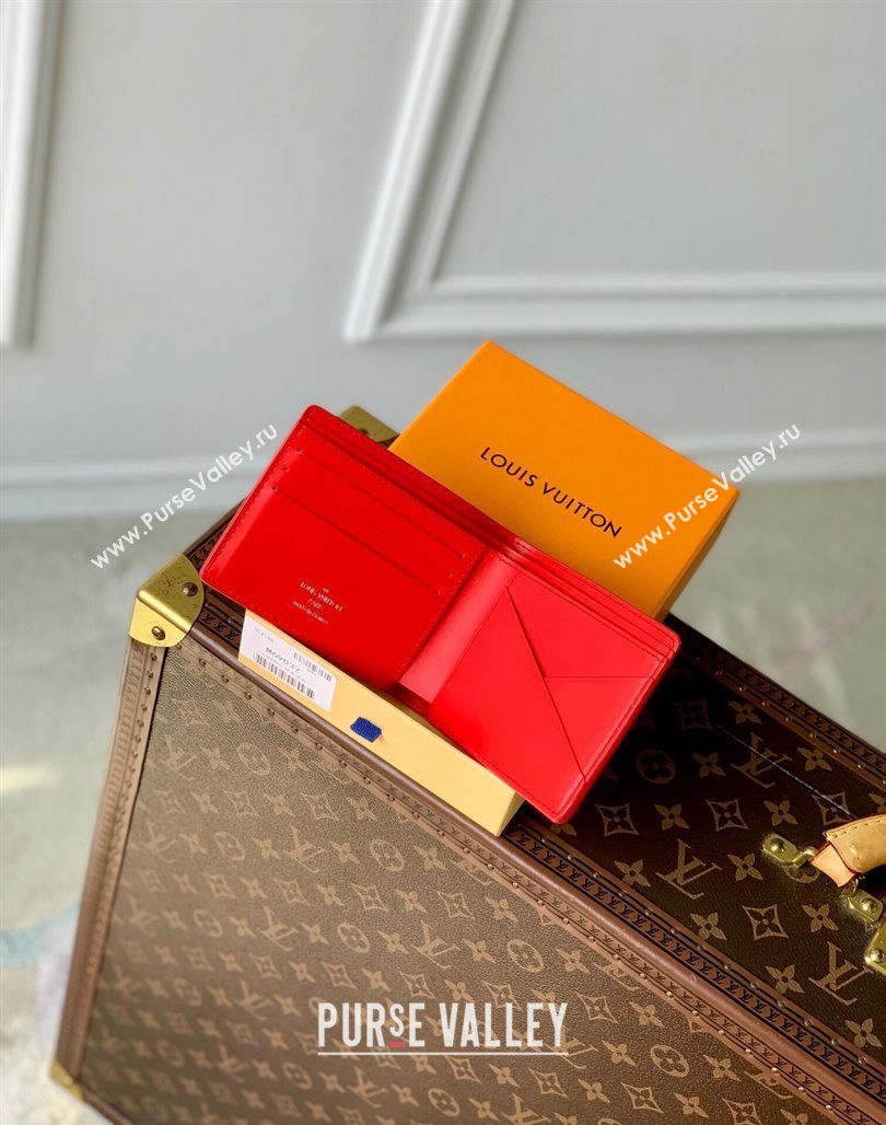 Louis Vuitton Multiple Wallet in Monogram Leather Red 2024 M69037 (KI-240626033)