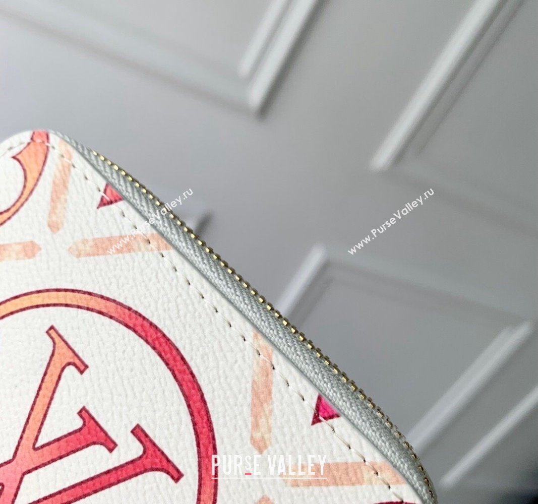 Louis Vuitton Zippy Coin Purse Wallet in Monogram Tiles Canvas M83658 Coral Pink 2024 (KI-240625073)