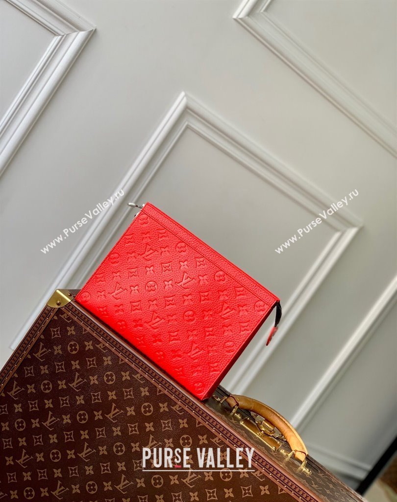 Louis Vuitton Pochette Voyage MM Pouch in Monogram Leather Red 2024 M61692 (KI-240626019)