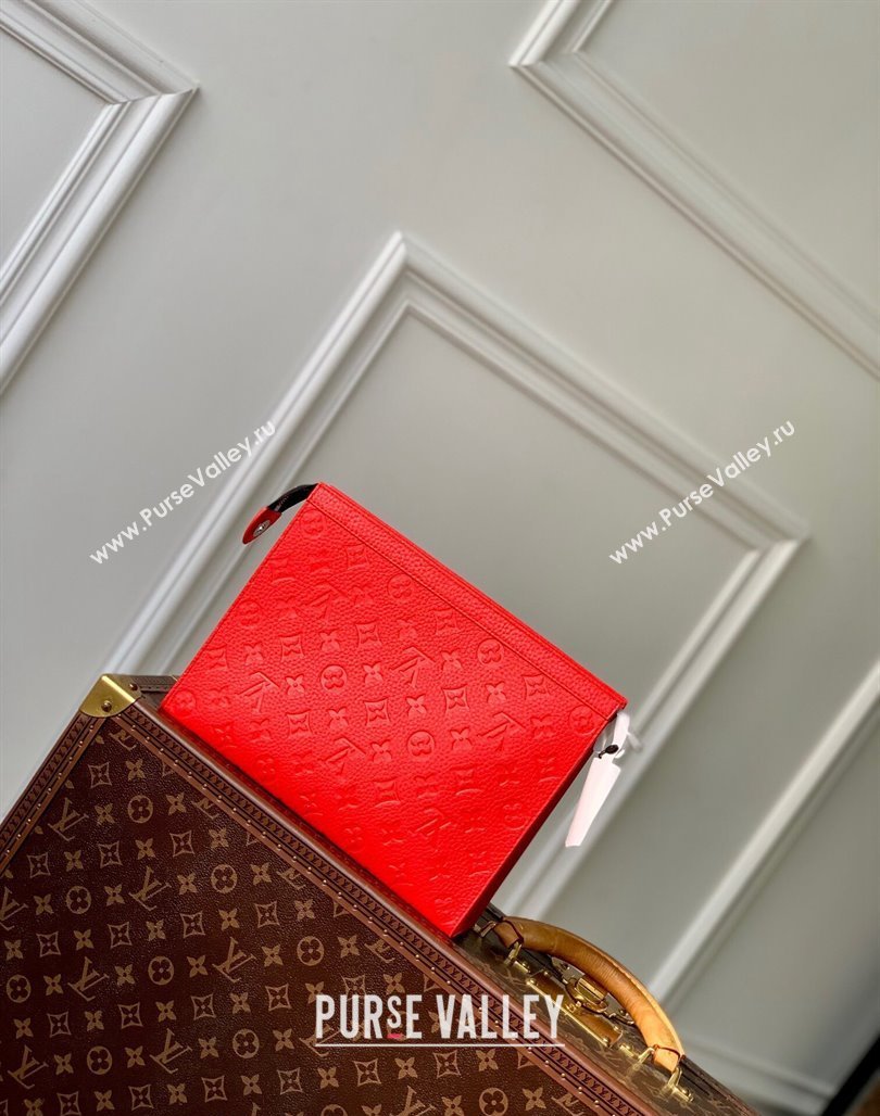 Louis Vuitton Pochette Voyage MM Pouch in Monogram Leather Red 2024 M61692 (KI-240626019)