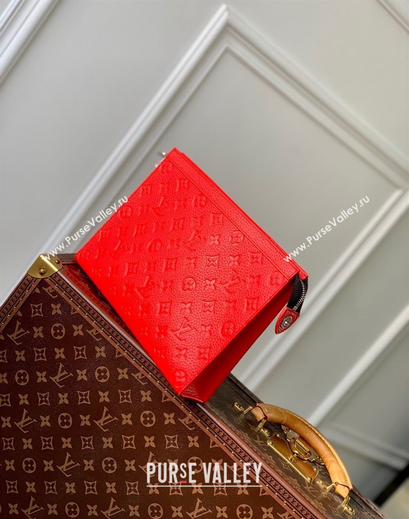 Louis Vuitton Pochette Voyage MM Pouch in Monogram Leather Red 2024 M61692 (KI-240626019)