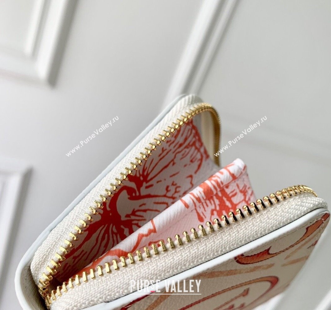 Louis Vuitton Zippy Coin Purse Wallet in Monogram Tiles Canvas M83658 Coral Pink 2024 (KI-240625073)