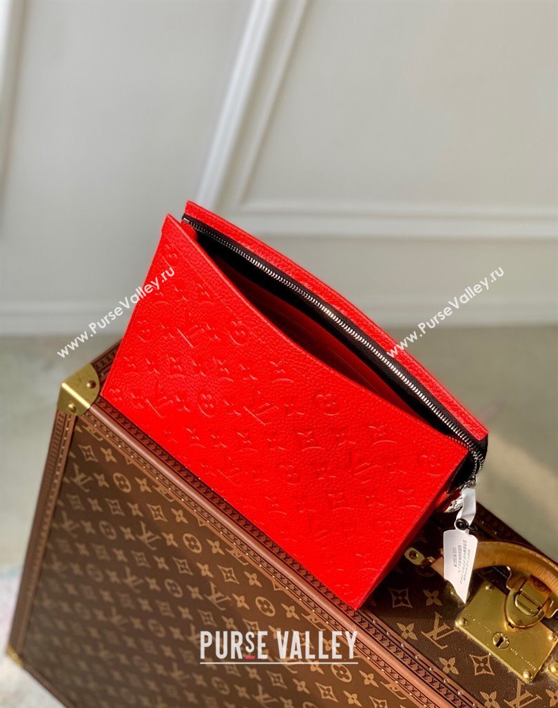 Louis Vuitton Pochette Voyage MM Pouch in Monogram Leather Red 2024 M61692 (KI-240626019)