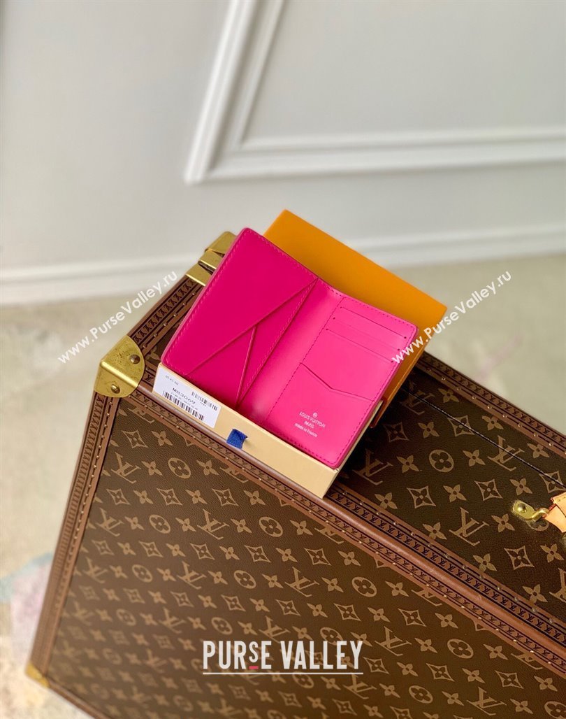 Louis Vuitton Pocket Organizer Wallet in Monogram Leather Pink 2024 M83069 (KI-240626027)