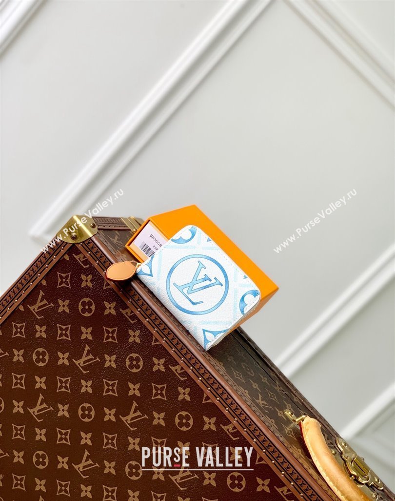 Louis Vuitton Zippy Coin Purse Wallet in Monogram Tiles Canvas M83658 Lagoon Blue 2024 (KI-240625074)