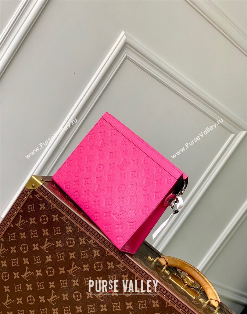 Louis Vuitton Pochette Voyage MM Pouch in Monogram Leather Pink 2024 M61692 (KI-240626020)