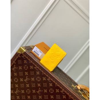 Louis Vuitton Pocket Organizer Wallet in Monogram Leather Yellow 2024 M83069 (KI-240626028)