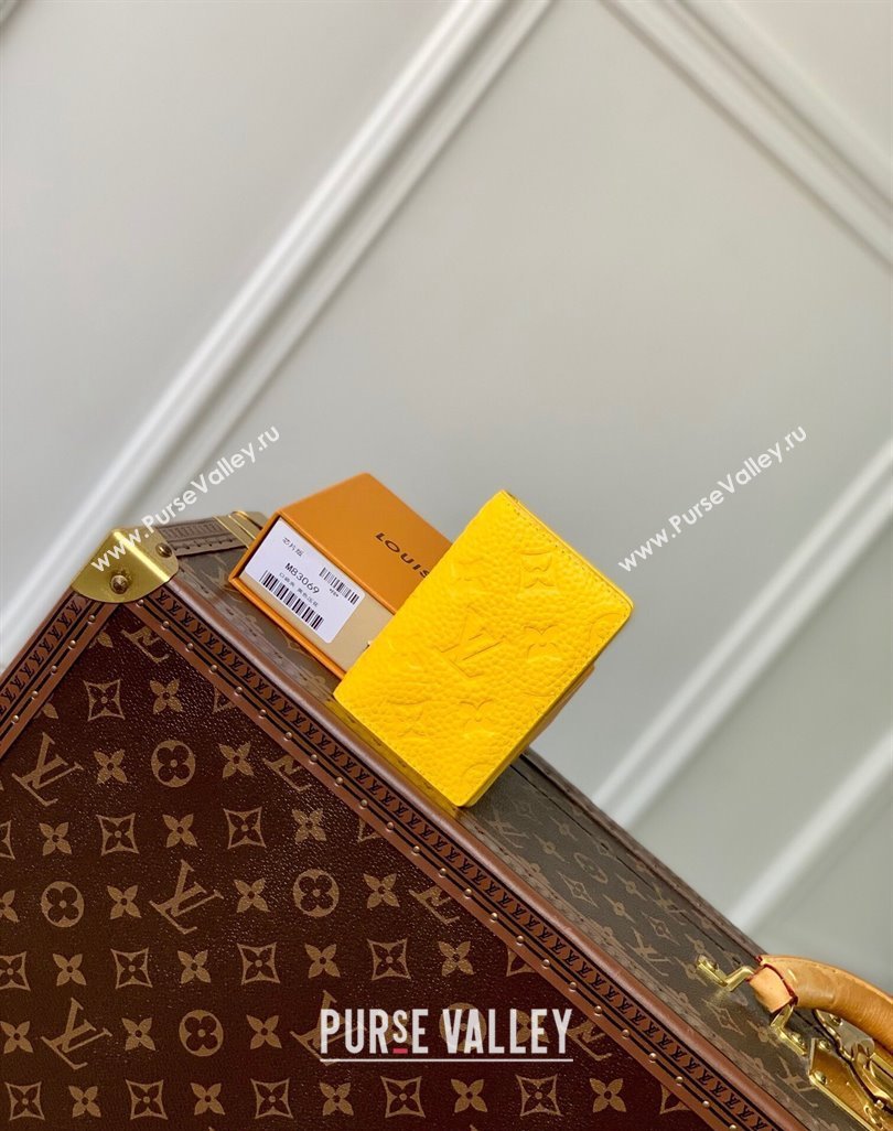 Louis Vuitton Pocket Organizer Wallet in Monogram Leather Yellow 2024 M83069 (KI-240626028)