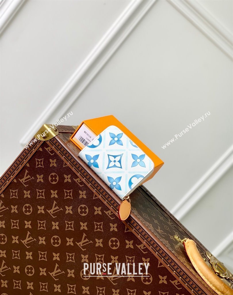 Louis Vuitton Zippy Coin Purse Wallet in Monogram Tiles Canvas M83658 Lagoon Blue 2024 (KI-240625074)