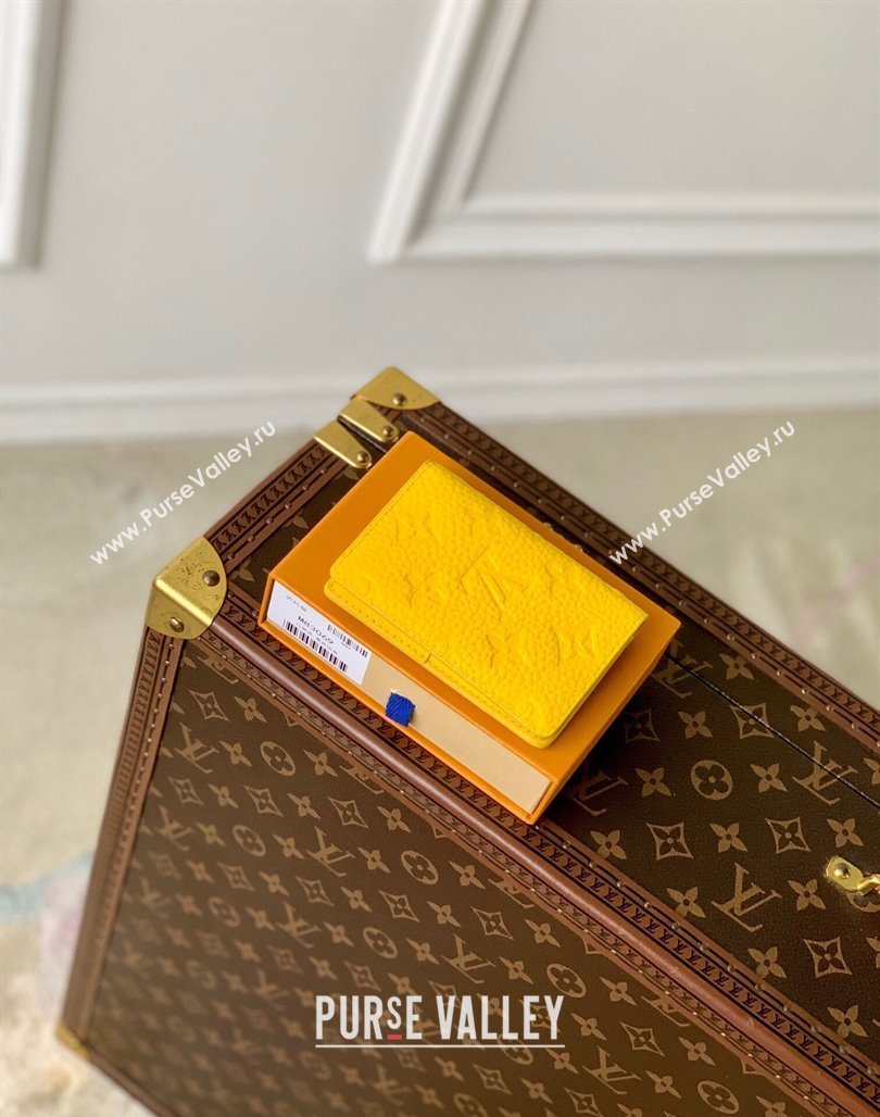 Louis Vuitton Pocket Organizer Wallet in Monogram Leather Yellow 2024 M83069 (KI-240626028)