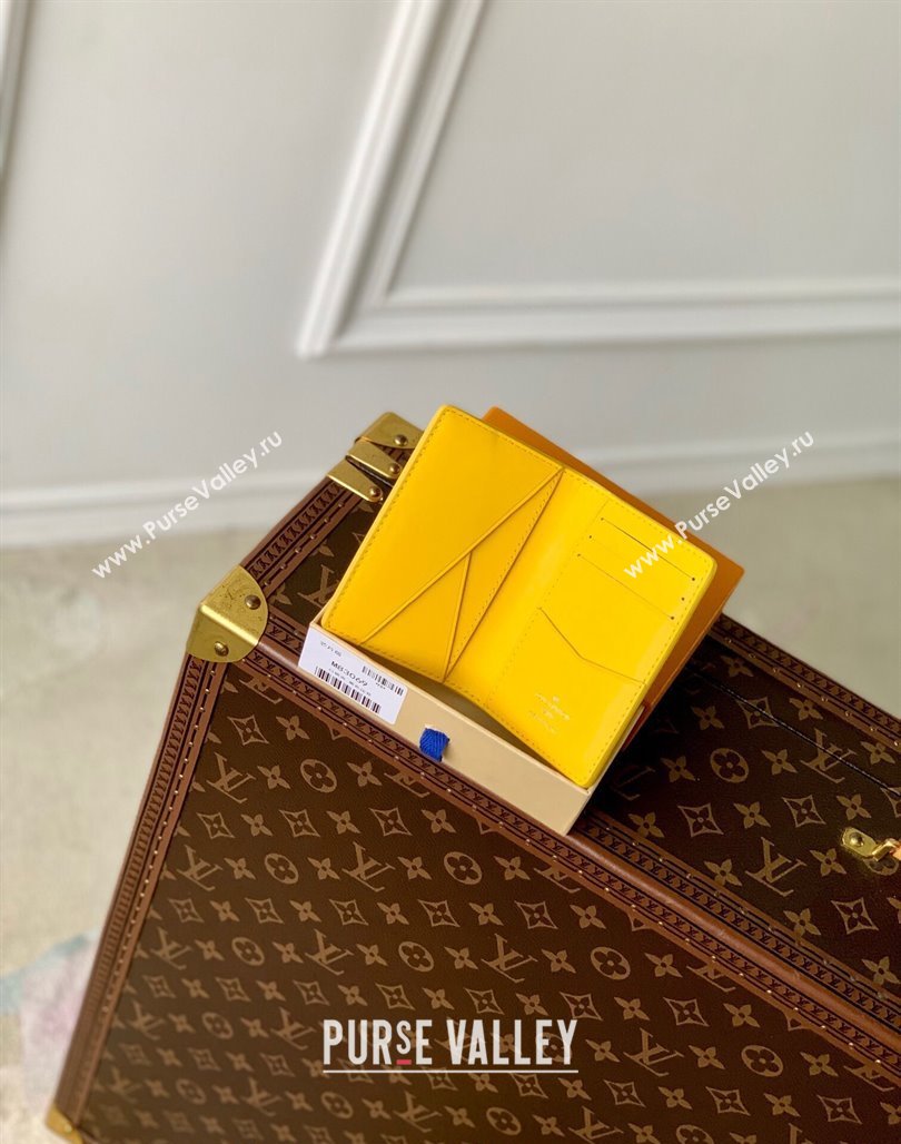 Louis Vuitton Pocket Organizer Wallet in Monogram Leather Yellow 2024 M83069 (KI-240626028)