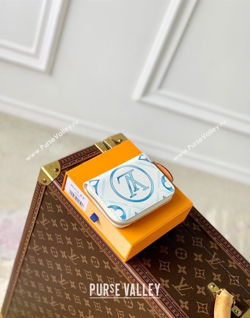 Louis Vuitton Zippy Coin Purse Wallet in Monogram Tiles Canvas M83658 Lagoon Blue 2024 (KI-240625074)