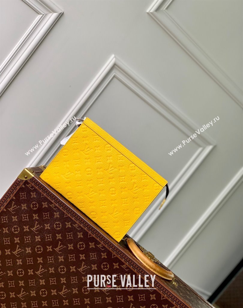 Louis Vuitton Pochette Voyage MM Pouch in Monogram Leather Yellow 2024 M61692 (KI-240626021)