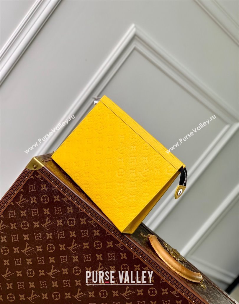 Louis Vuitton Pochette Voyage MM Pouch in Monogram Leather Yellow 2024 M61692 (KI-240626021)